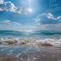 Tranquil Ocean Waves Under Bright Sunlight: Serene Beach Landscape