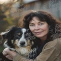 Heartwarming Bond: Woman Embracing Her Loyal Dog in Nature