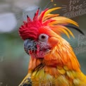 Vibrant Tropical Parrot Portrait: Colorful Bird with Striking Feathers