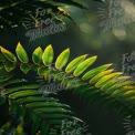 Vibrant Green Fern Leaves with Sunlight Bokeh - Nature Close-Up