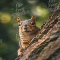 Neugieriges Eichhörnchen klettert auf einen Baum: Naturwildnis Nahaufnahme