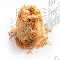 Delicious Crispy Noodles with Garnish on White Background