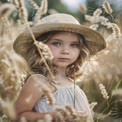 Charming Child in Wheat Field: Summer Portrait of Innocence and Nature