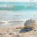 Serene Beach Scene with Seashell and Gentle Waves