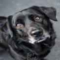 Adorable Black Labrador Retriever with Expressive Eyes - Pet Photography