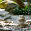 Zen Garden Serenity: Balanced Stones in Tranquil Nature