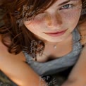 Natural Beauty Portrait with Freckles and Captivating Eyes