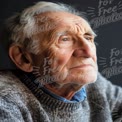 Reflective Elderly Man in Thoughtful Pose - Wisdom and Experience