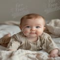 Adorable Baby Portrait with Soft Textiles - Natural Light Photography