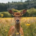 Serene Deer in Lush Meadow: Nature's Beauty and Wildlife Conservation