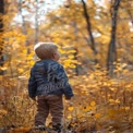 Child Exploring Autumn Forest: Nature, Adventure, and Childhood Wonder