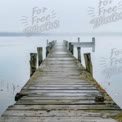 Serene Foggy Pier Over Calm Water: Tranquil Nature Landscape