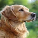 Retrato de Golden Retriever: Close-Up Majestoso de Canino na Natureza