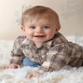 Adorable Baby Smiling on Soft Blanket - Cute Infant Portrait