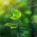 Vibrant Green Leaves with Sunlight Bokeh - Nature's Freshness and Renewal