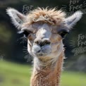 Close-Up of a Curious Alpaca with Fluffy Fur in Natural Habitat