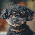 Smart and Stylish Dog with Glasses: Adorable Pet Portrait