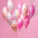 Colorful Party Balloons on Pink Background - Celebration and Festivity Theme