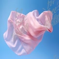 Elegant Pink Silk Fabric Flowing in Blue Sky Background