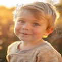 Joyful Child Portrait in Golden Sunset Light