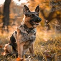 Majestic German Shepherd in Autumn Landscape