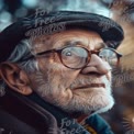 Wise Elderly Man with Glasses Reflecting Life Experiences