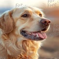 Golden Retriever Portrait: Joyful Dog in Natural Light