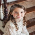 Elegant Young Girl Portrait in Vintage Setting - Perfect for Family, Childhood, and Special Occasion