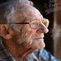 Reflective Elderly Man Gazing Out of Window - Wisdom and Experience