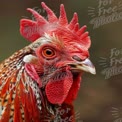 Vibrant Close-Up of a Colorful Rooster with Striking Features