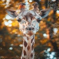 Majestic Giraffe Portrait in Natural Habitat with Bokeh Background