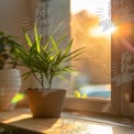 Sunlit Indoor Plant: Natural Home Decor and Wellness