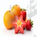 Vibrant Fresh Fruits: Oranges and Strawberries for Healthy Lifestyle and Nutrition