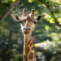 Majestic Giraffe Portrait in Natural Habitat with Bokeh Background