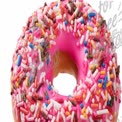 Colorful Sprinkled Donut with Pink Icing - Sweet Treat for Desserts and Celebrations