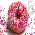 Colorful Sprinkled Donut on White Background - Sweet Treats and Desserts