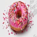 Colorful Sprinkled Donut on White Background - Sweet Treat for Desserts and Bakery Promotions