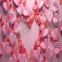 Colorful Heart Shapes on Pink Background for Valentine's Day and Love Themes