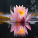 Serene Pink Water Lily Reflection on Tranquil Pond