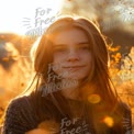 Radiant Portrait of a Young Woman in Golden Sunset Glow