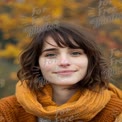 Autumn Portrait of a Young Woman with Warm Scarf and Natural Beauty