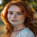 Radiant Redhead with Freckles in Natural Light - Portrait of Beauty and Confidence