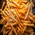 Golden Crispy French Fries Background - Fast Food Delight