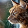 Close-Up of a Thoughtful Ginger Cat Gazing Out the Window