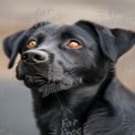 Close-Up of a Black Labrador Retriever with Expressive Eyes