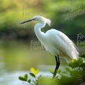 Elegant White Egret in Serene Natural Habitat