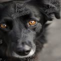 Close-Up of a Black Dog with Striking Amber Eyes