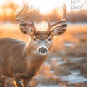 Majestic Whitetail Buck in Golden Sunset Glow