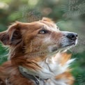 Close-Up de um Cão Pensativo na Natureza - Retratos de Animais de Estimação, Companhia Canina e Aven