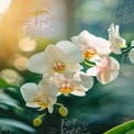 Elegant White Orchids in Soft Focus with Natural Light